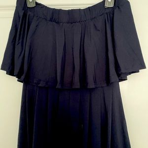 Navy Blue Maxi Off Shoulders Dress Sz S. New!